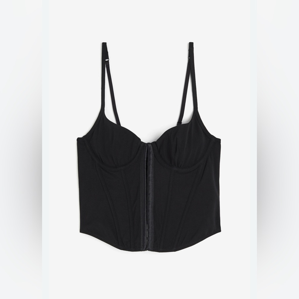 H&M Black NON-PADDED COTTON BUSTIER size 34A